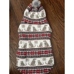 The Humane Society Of USA Medium Dog Sweater Red White Black snowflake Dog Print